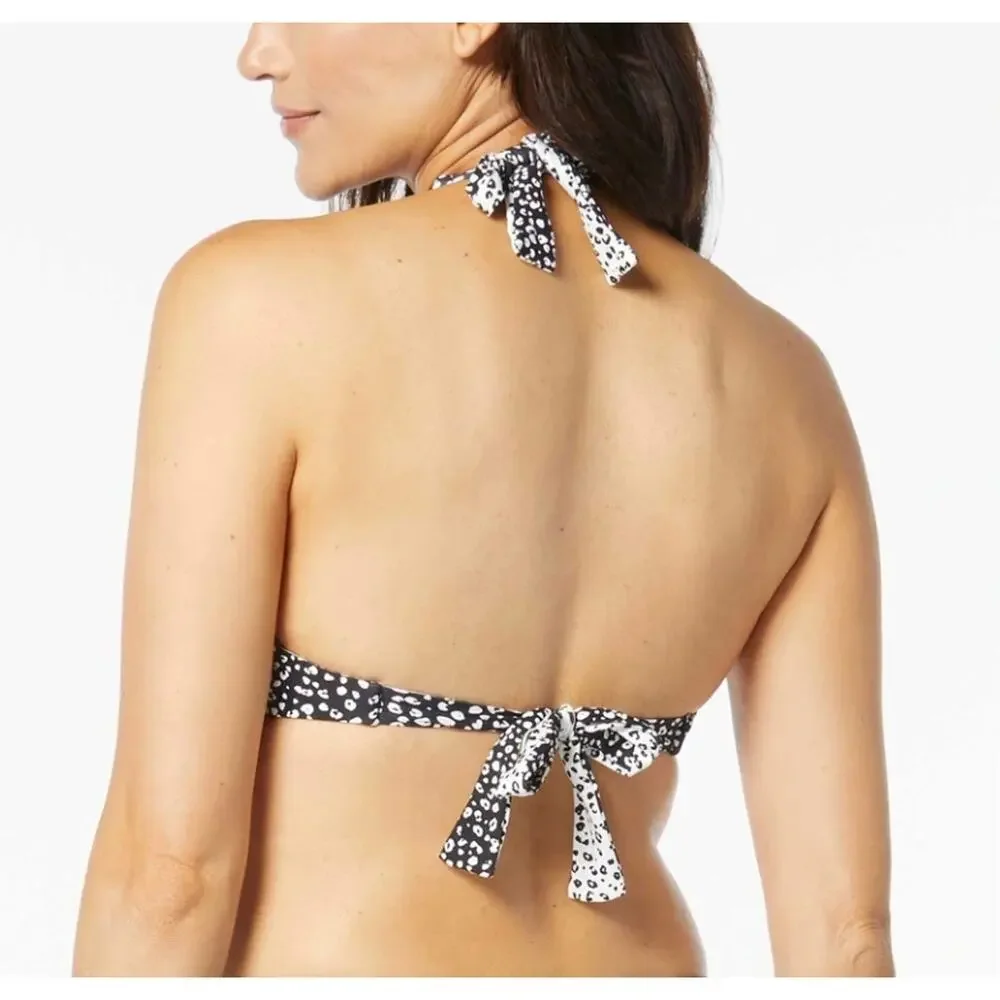 Coco Reef Island Cheetah Verso Twist Reversible UW Bikini Top 32/34D NWT